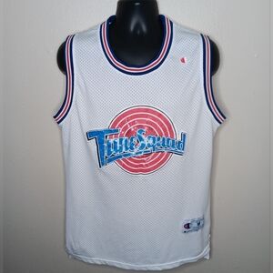 Vintage 90s Tune Squad Space Jam Bugs Medium Jersey White Champion Distressed